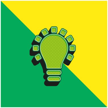 Black Lightbulb Creativity Symbol Green and yellow modern 3d vector icon logo clipart