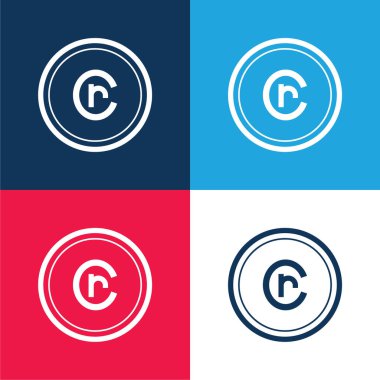 Brezilya Cruzeiro mavisi ve kırmızısı en az dört renk simgesi