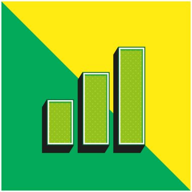 Çubuklar Yeşil ve Sarı Modern 3D vektör simgesi logosu