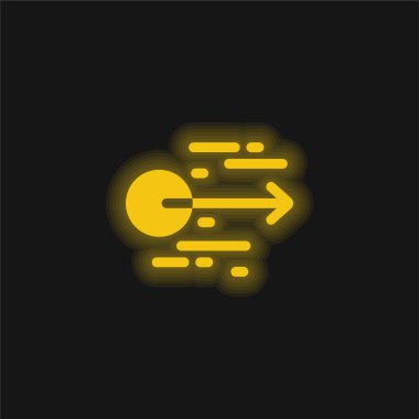 Hızlanma sarı parlayan neon simgesi