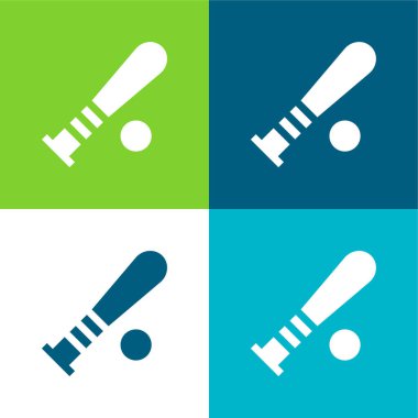 Beyzbol Sopası Düz 4 renk en küçük simge kümesi