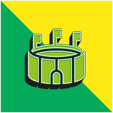 Arena Green ve sarı modern 3d vektör simgesi logosu