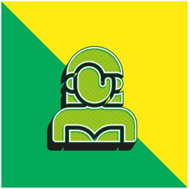 Aktris Yeşil ve Sarı Modern 3D vektör simgesi logosu