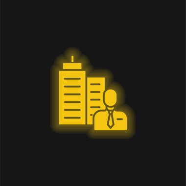 Boss yellow glowing neon icon clipart