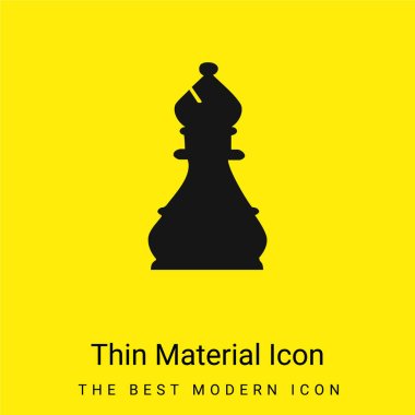 Bishop Chess Piece minimal bright yellow material icon clipart
