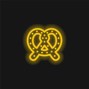 Büyük simit sarı parlak neon simgesi