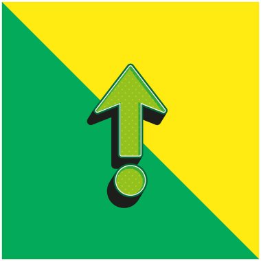 Yeşil ve Sarı Oktan Modern 3D vektör simgesi logosu