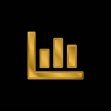 Çubuk Grafik altın kaplama metalik simge veya logo vektörü