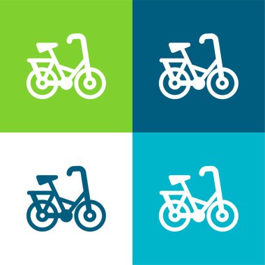 Bisiklet Düz 4 renk en küçük simge kümesi