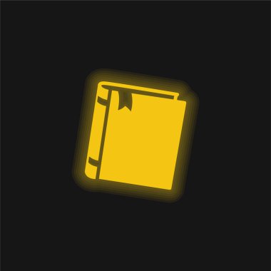 Kitap sarı parlak neon simgesi