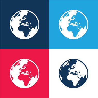 Asmallworld logosu mavi ve kırmızı en küçük simge kümesi