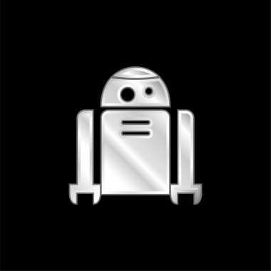 Android Robot gümüş kaplama metalik simge