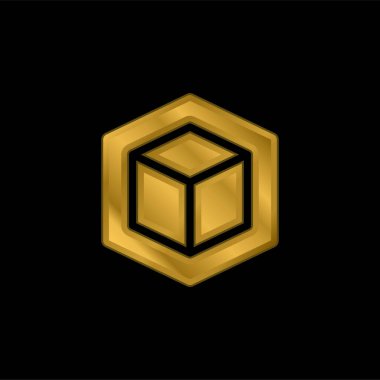 3d altın kaplama metalik simge veya logo vektörü