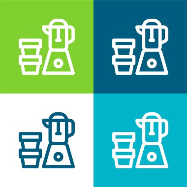 Bebek maması Düz 4 renk simgesi seti