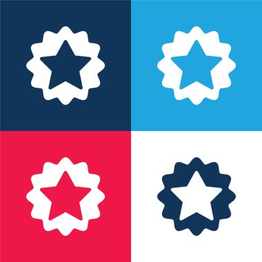 Ödül mavi ve kırmızı dört renk en düşük simge kümesi