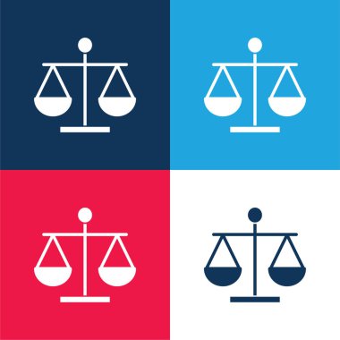 Mavi ve kırmızı dört renk en düşük simge kümesi