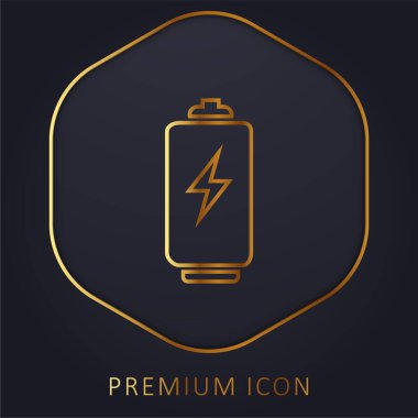 Bolt İşaretli Altın Çizgili Pil Aracı Premium logosu veya simgesi