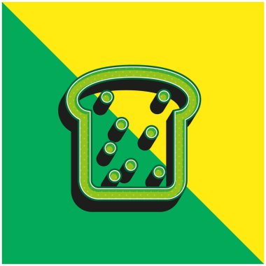 Ekmek Yeşil ve Sarı Modern 3d vektör simgesi logosu