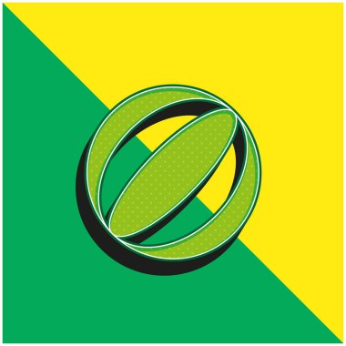 Top Yeşil ve Sarı modern 3D vektör simgesi logosu