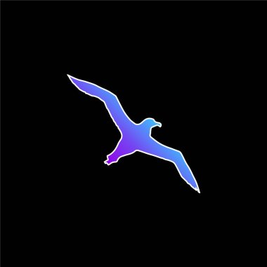 Bird Albatross Flying Shape blue gradient vector icon clipart
