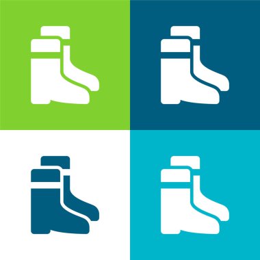 Çizmeler Düz 4 renk en küçük simge kümesi