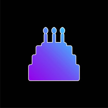 Doğum günü pastası mavi gradyan vektör simgesi