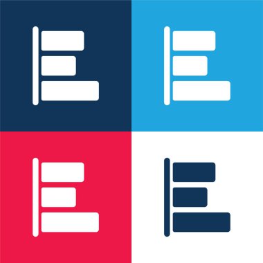 Çizelge mavi ve kırmızı dört renk minimal simge kümesi