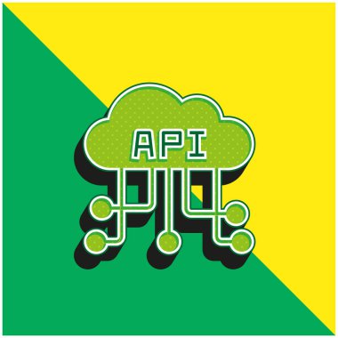 Api Green ve sarı modern 3d vektör simgesi logosu