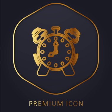Altın çizgi premium logosu veya simgesini uyar