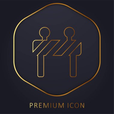 Bariyer altın çizgi prim logosu veya simgesi