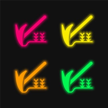 Agriculture four color glowing neon vector icon clipart