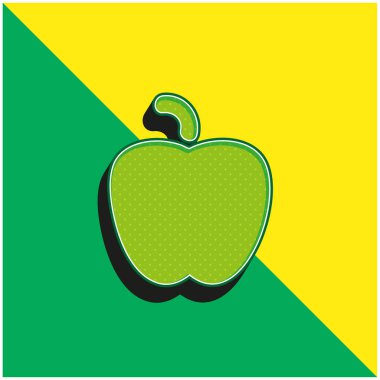 Apple Black Shape Green ve sarı 3d vektör simgesi