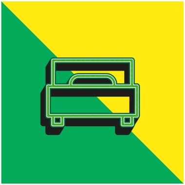 Yatak Yeşil ve Sarı Modern 3D vektör simgesi logosu