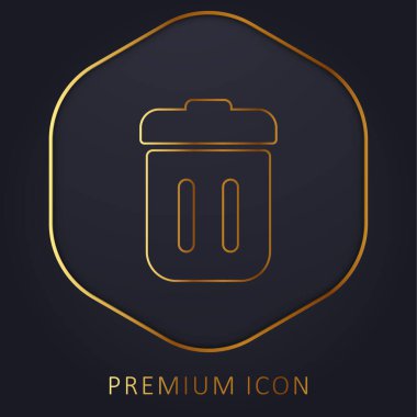 Bin With Lid golden line premium logo or icon clipart