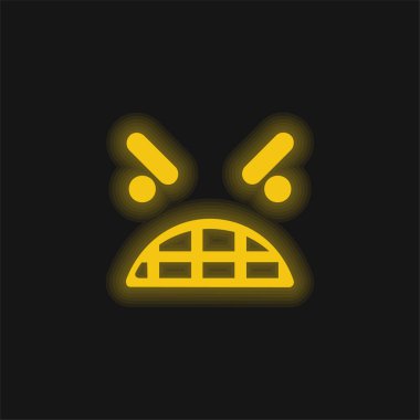 Öfke Duygusallığı Meydanı Yüzü Sarı Parlak Neon simgesi