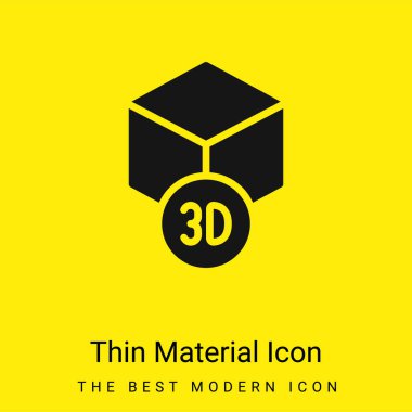3d Printing minimal bright yellow material icon clipart