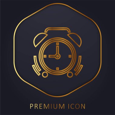 Alarm altın çizgi premium logosu veya simgesi