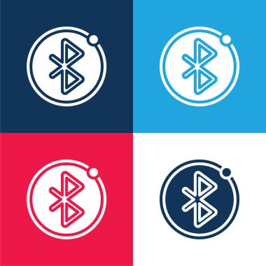 Bluetooth mavi ve kırmızı dört renk minimal simgesi