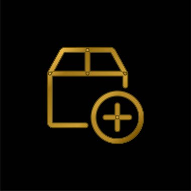 Altın kaplama metalik simge ya da logo vektörü ekle