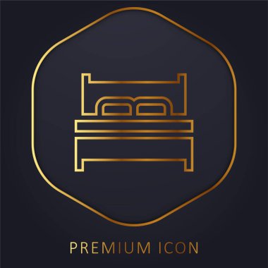 Yatak altın çizgisi prim logosu veya simgesi