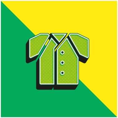Beyzbol Yeşil ve Sarı Modern 3D vektör simgesi logosu
