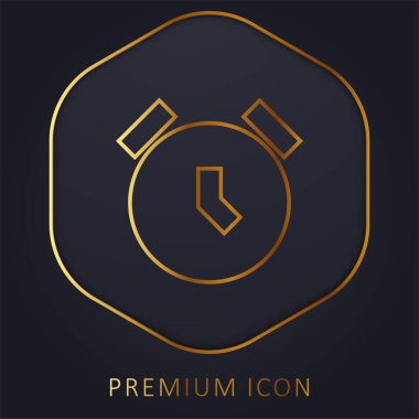 Alarm Saati altın çizgi premium logosu veya simgesi