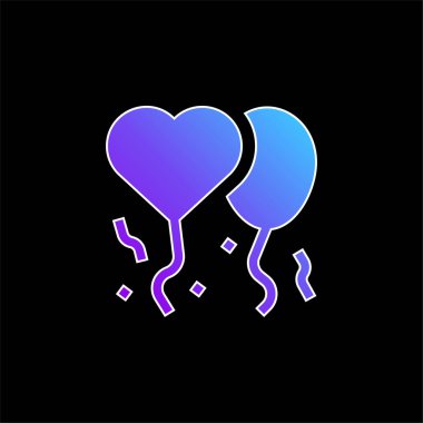 Balonlar mavi gradyan vektör simgesi