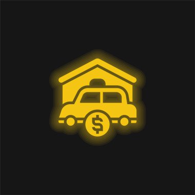 Assets yellow glowing neon icon clipart