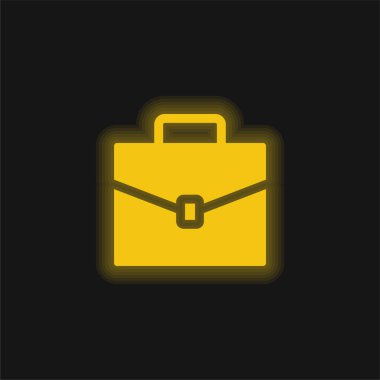 Evrak çantası sarı parlak neon simgesi