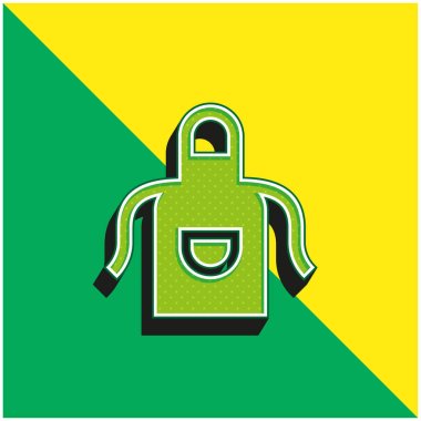 Apron Green and yellow modern 3d vector icon logo clipart