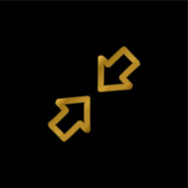 Arrows Hand Drawn Interface Symbol Altın kaplama metalik simge veya logo vektörünü özetliyor