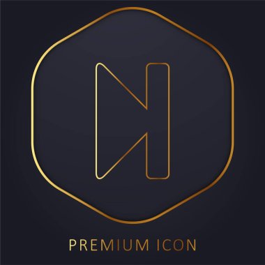 Advance Button golden line premium logo or icon clipart