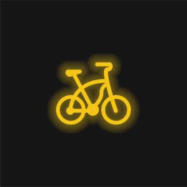 Bisiklet sarı parlayan neon simgesi