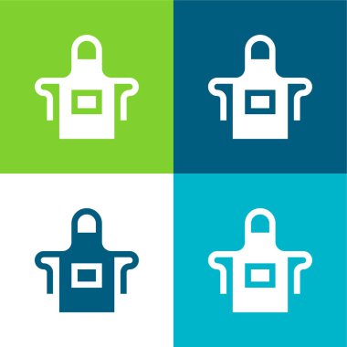 Önlük Düz 4 renk en küçük simge kümesi